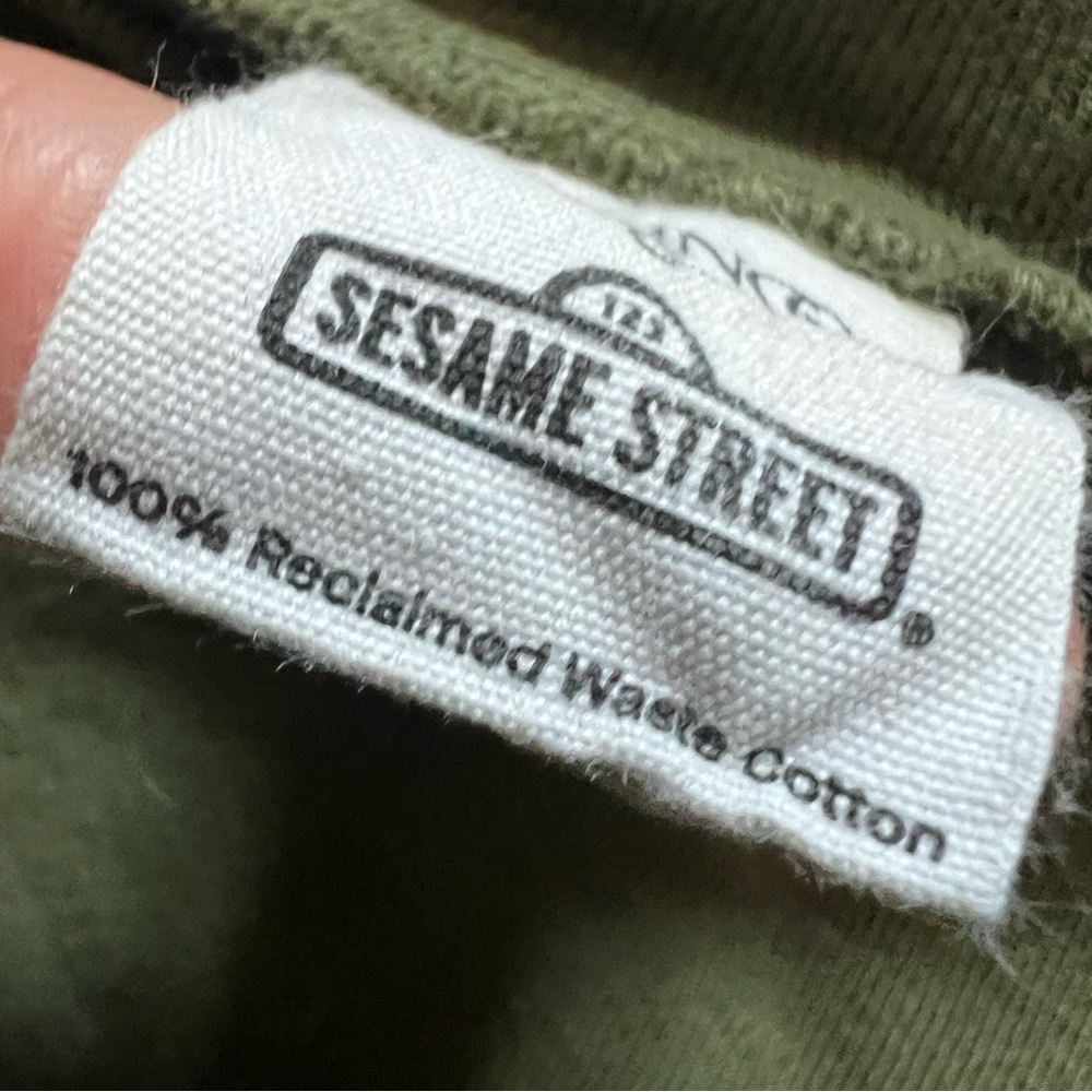 FLAMINGO ESTATE X Sesame Street Oscar The Grouch Olive Crewneck Sweater XS - Picture 7 of 14